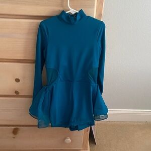 Teal Long Sleeve Skater Dress